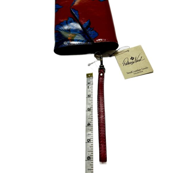 NWT Patricia Nash Kaisa Leather Clutch Wallet Wristlet – Grecian Rose Blue/Red - Picture 4 of 13